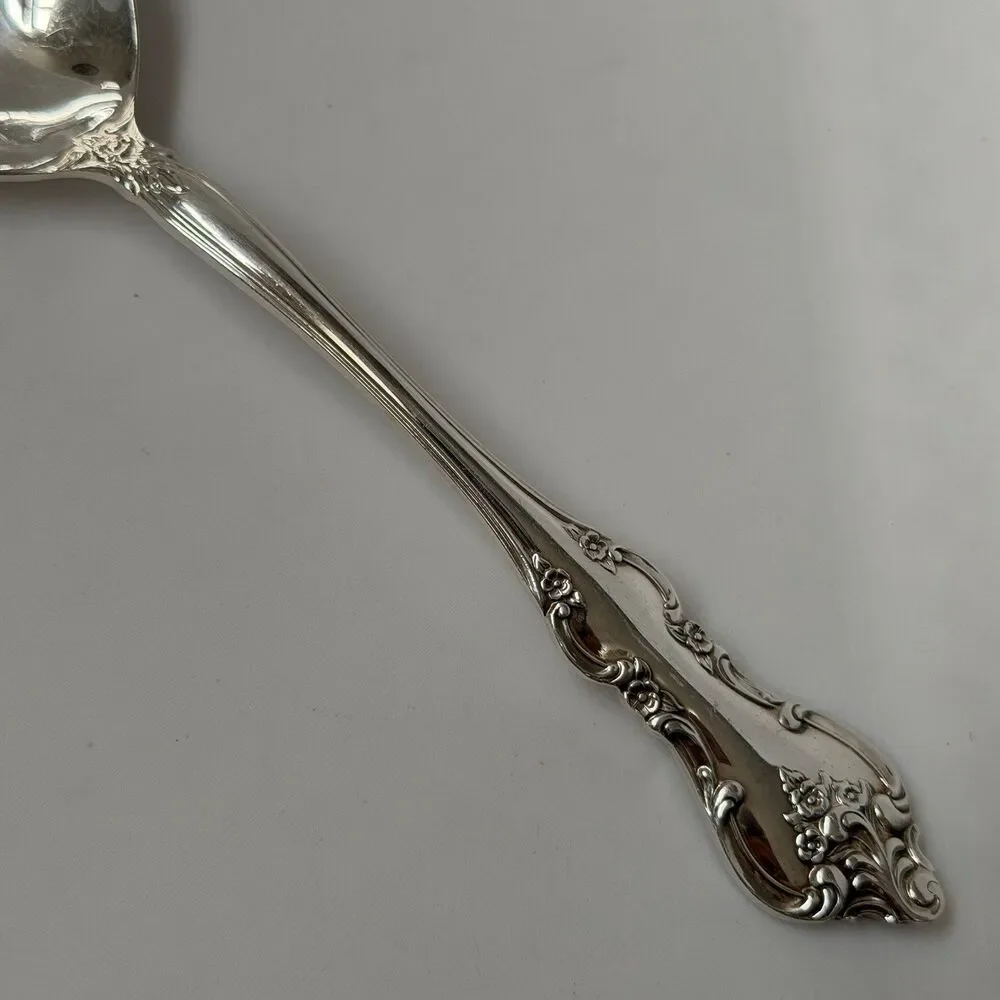 International DeepSilver Orleans Silverplate 1964 Solid Shell Casserole Spoon 9”